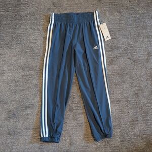 Adidas Girls Mid Rise Cuffed Drawstring Jogger Pant Preloved Ink Heather -Medium